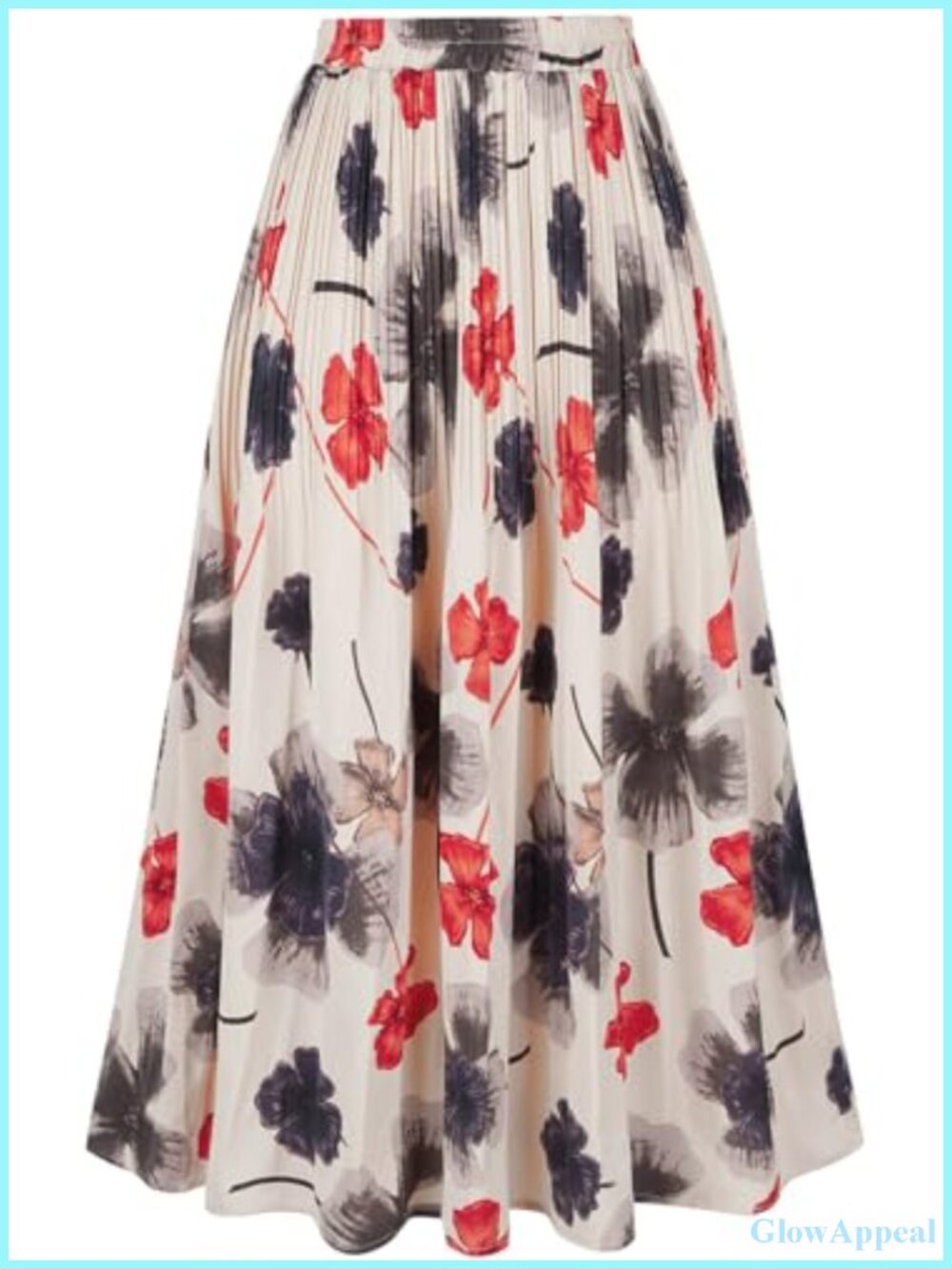 Chiffon Pleated Midi Skirt High Waisted A-Line Flared Skirt